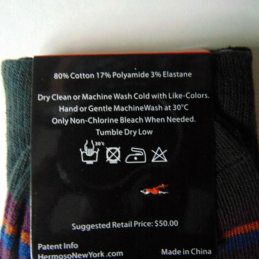 Socks Bow Tie Pocket Square Set Men's Size 10 - 13 Orange Multi John Sparks NWT
